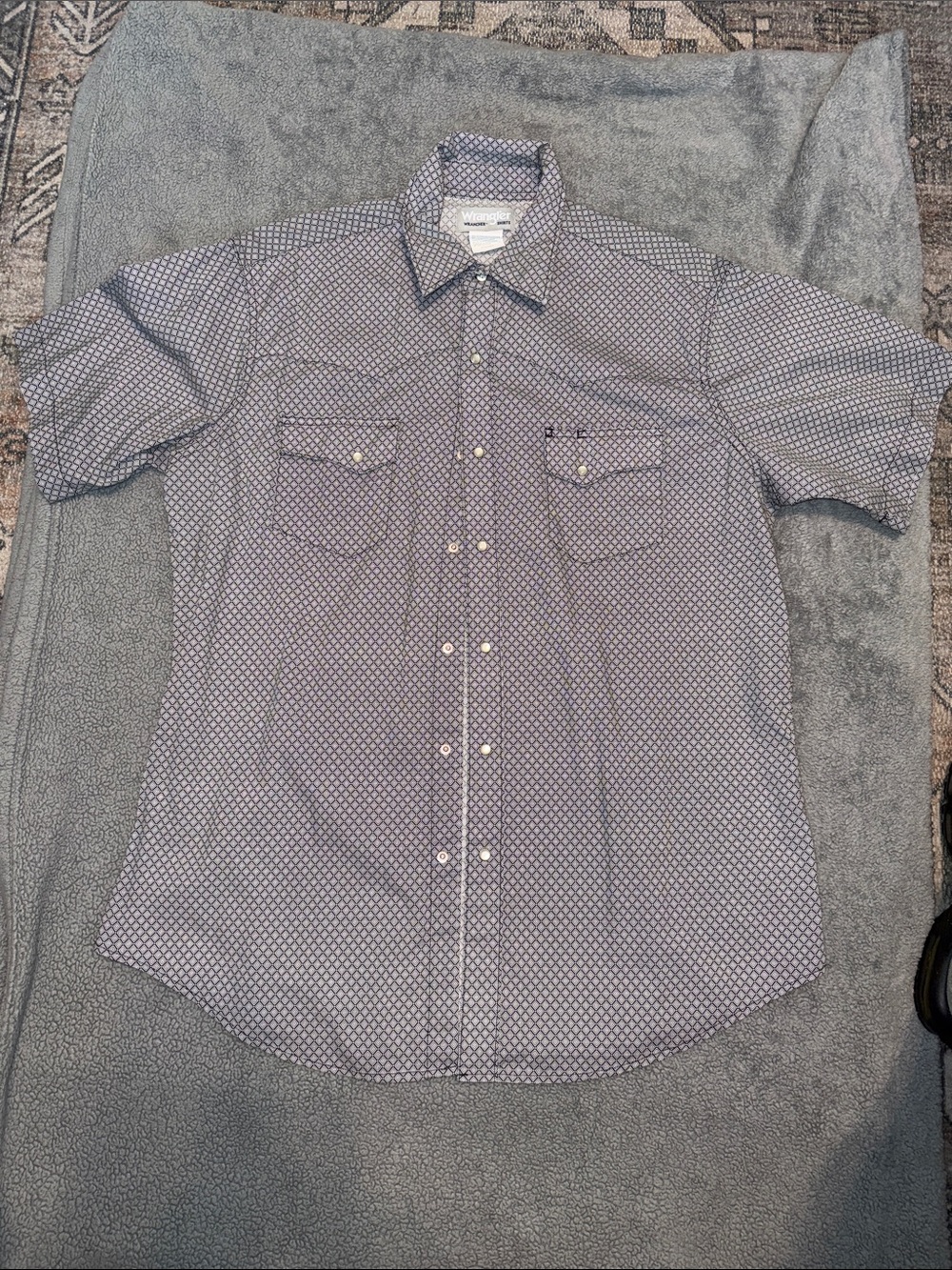 New, without tag Wrangler Wranglerer Snap Front Western Shirt L Black White